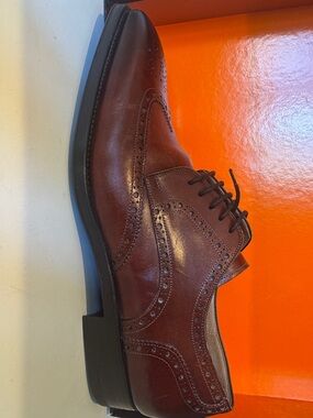 Magnanni Burgundy Brogue Leather Oxfords
